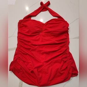 Catalina Red Halter One-Piece Swim Suit